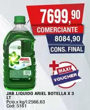 Ariel - JAB.LIQUIDO BOTELLA X 3 LT