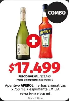 Aperol - APEROL hierbas aromáticas + EMILIA extra brut