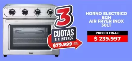 BGH - AIR FRYER INOX 30LT