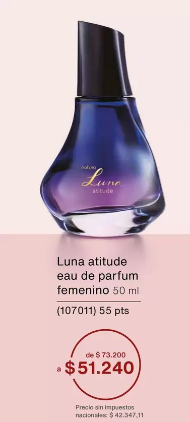 Natura - atitude eau de parfum femenino 50 ml