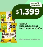 Gallo - Bizcochos arroz tortita negra