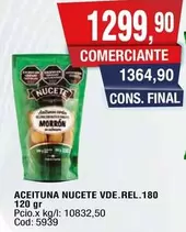 Nucete - ACEITUNA VDE.REL.180
