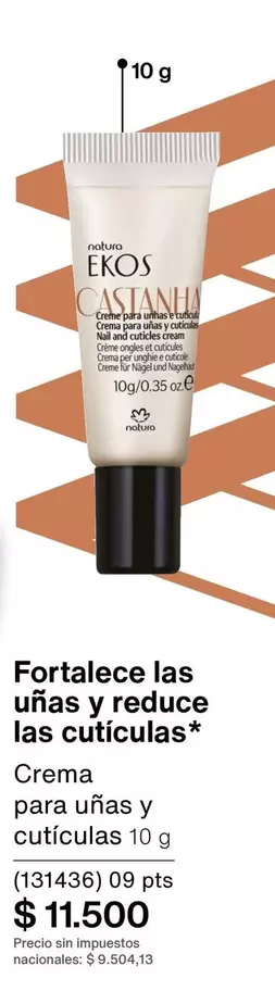 Natura - Crema para uñas y cutículas 10 g