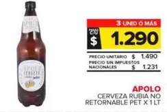 Apolo - Cerveza Rubia No Retornable