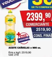 cañuelas - ACEITE CAÑUELAS x 900 cc.