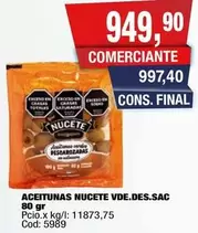 Nucete - ACEITUNAS VDE.DES.SAC
