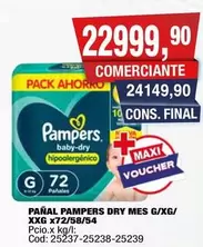Pampers - DRY MES G/XG/XXG x72/58/54