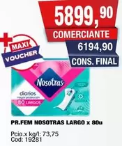 Nosotras - NOSOTRAS LARGO x 80u