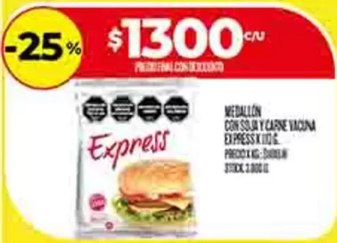 Express - MEDALLON CON SOJA Y CARNE VACUNA
