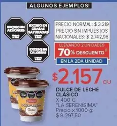 La Serenísima - DULCE DE LECHE CLASICO
