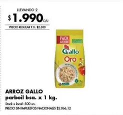 Gallo - ARROZ parboil bsa. x 1 kg.