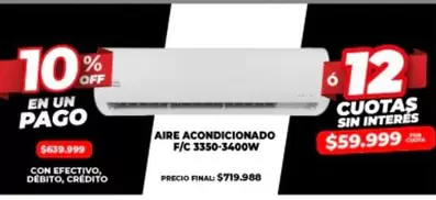 Off - AIRE ACONDICIONADO F/C 3360-3400W