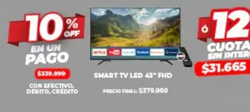 Off - SMART TV LED 43" FHD