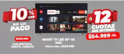 Off - SMART TV LED 55" 4K UHD