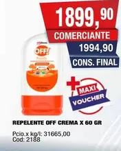 Off - REPELENTE CREMA X 60 GR