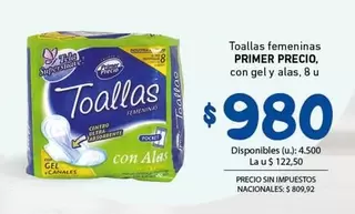 Centro - Toallas femeninas