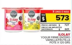 Ilolay - Yogur Firme Entero Vainilla/Frutilla