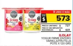 Ilolay - Yogur Firme Entero Vainilla/Frutilla