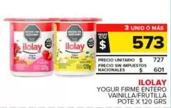 Ilolay - Yogur Firme Entero Vainilla/Frutilla