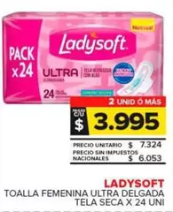 Ladysoft - Toalla Femenina Ultra Delgada Tela Seca