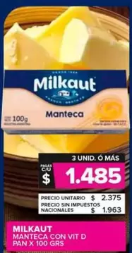 Milkaut - Manteca Con Vit D Pan