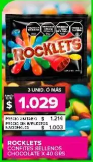 Rocklets - Confites Rellenos Chocolate 