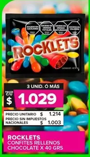 Rocklets - Confites Rellenos Chocolate