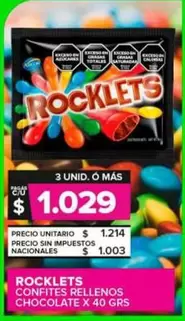 Rocklets - Confites Rellenos Chocolate