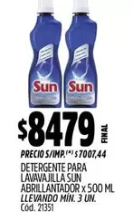 Sun - DETERGENTE PARA LAVAVAJILLA ABRILLANTADOR