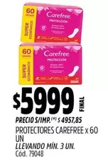 Carefree - PROTECTORES  x 60 UN