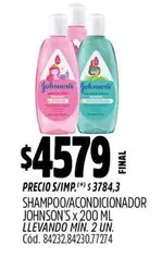 Johnson's - SHAMPOO/ACONDICIONADOR x 200 ML