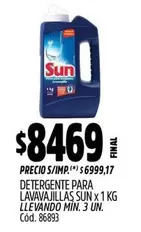 Sun - DETERGENTE PARA LAVAVAJILLAS x 1 KG