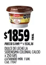 Colonial - DULCE DE LECHE COLONIAL CALCIO