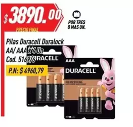 Duracell - Pilas Duralock AA/AAA
