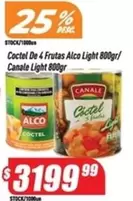 Alco - Coctel De 4 Frutas  Light 800gr/ Canale Light 800gr