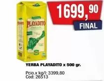Playadito - YERBA PLAYADITO x 500 gr.