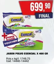 Esencial - JABON POLVO ESENCIAL X 400 GR