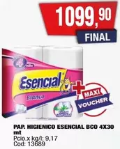 Esencial - HIGIENICO ESENCIAL BCO 4X30