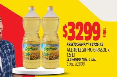 Legítimo - ACEITE GIRASOL X 1.5 LT