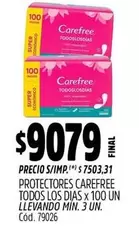 Carefree - PROTECTORES TODOS LOS DIAS x 100 UN