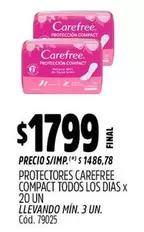 Carefree - PROTECTORES COMPACT TODOS LOS DIAS X 20 UN