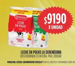 La Serenísima - LECHE EN POLVO