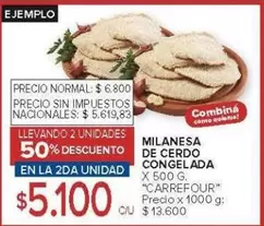Carrefour - MILANESA DE CERDO CONGELADA
