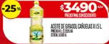 ACEITE DE GIRASOL CAÑUELAS XISL