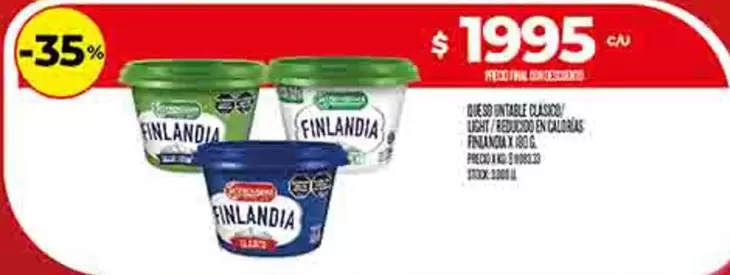 Finlandia - QUESO UNTABLE CLASICO/ LIGHT/ REDUCIDO EN CALORIAS
