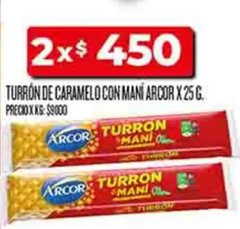 Arcor - TURRÓN DE CARAMELO CON MANÍ