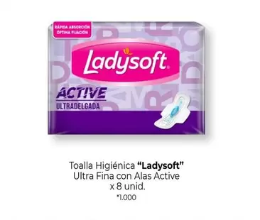 Ladysoft - Toalla Higiénica Ultra Fina con Alas Active