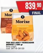 Morixe - PAN RALLADO Y REBOZADOR x 500 gr