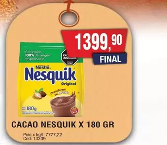 Origen - CACAO NESQUIK X 180 GR