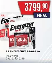 Energizer - PILAS AA/AAA 4u